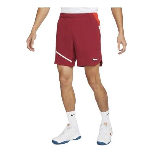 Men's Nike SS22 Logo Printing Elastic Waistband Tennis Red Shorts DD8312-690