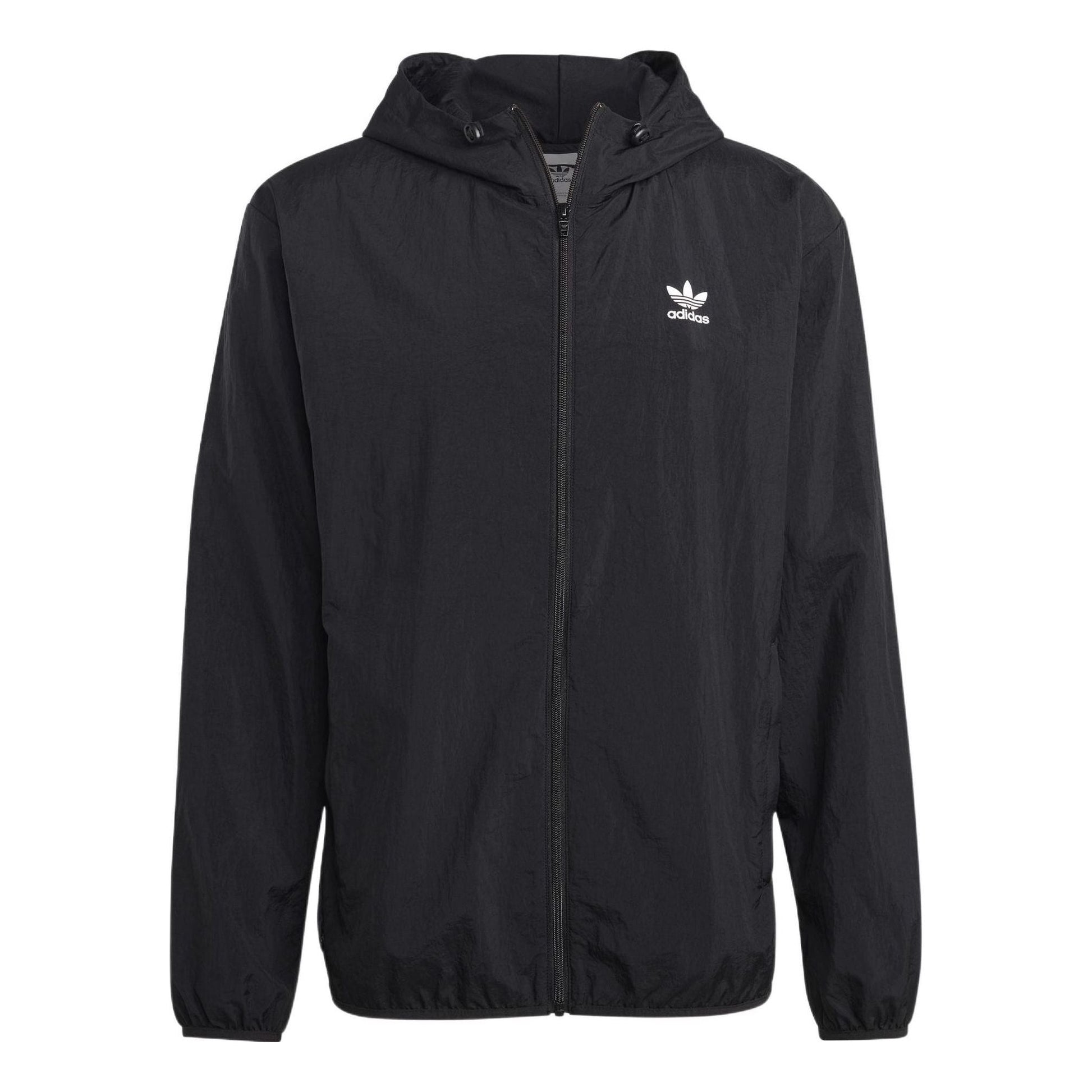 adidas originals Trefoil Essentials Windbreaker Jacket 'Black' IA6362