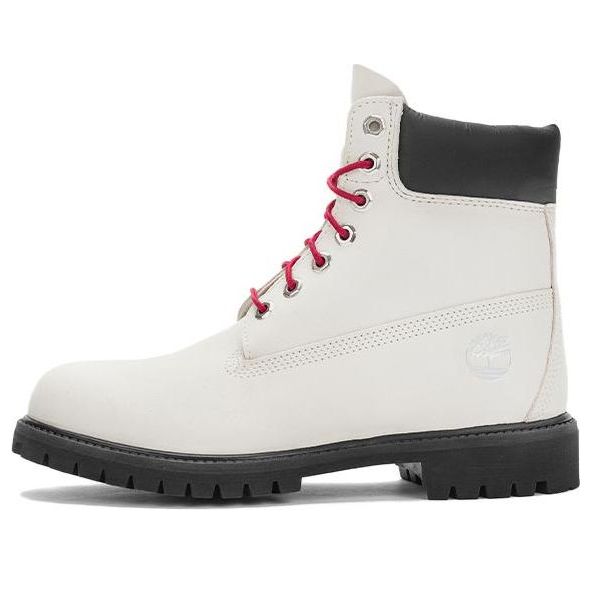 Timberland Premium 6 Inch Boots 'White Nubuck with Red' A5S4G