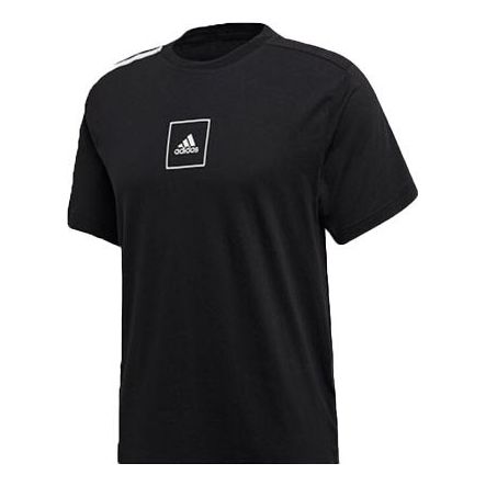 Men's adidas Sports Stylish logo Short Sleeve Black T-Shirt FQ2023