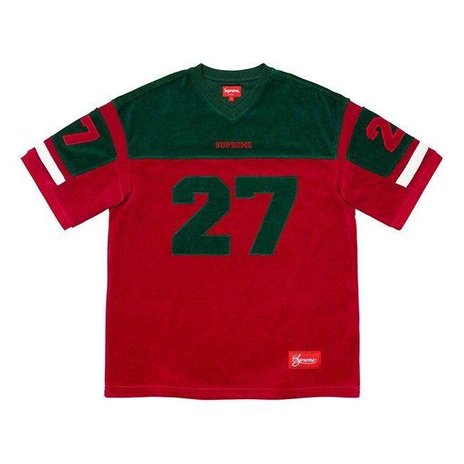 Supreme FW19 Week 8 Velour Football Jersey Tee SUP-FW19-787