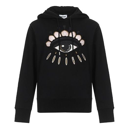 (WMNS) KENZO Eye Embroidered Pattern hooded Long Sleeves Hoodie Sports Black FA62SW8724XC-99