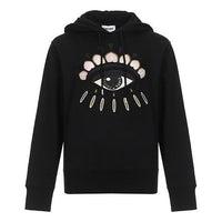 (WMNS) KENZO Eye Embroidered Pattern hooded Long Sleeves Hoodie Sports Black FA62SW8724XC-99