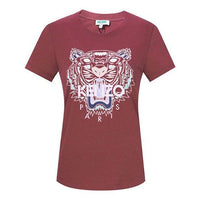 KENZO SS21 Cotton Tiger Head Printing Short Sleeve Red F862TS7214YB-88