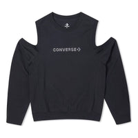 (WMNS) Converse Twisted Knits Cold Shoulder Top Asia Sizing 'Black' 10023190-A01