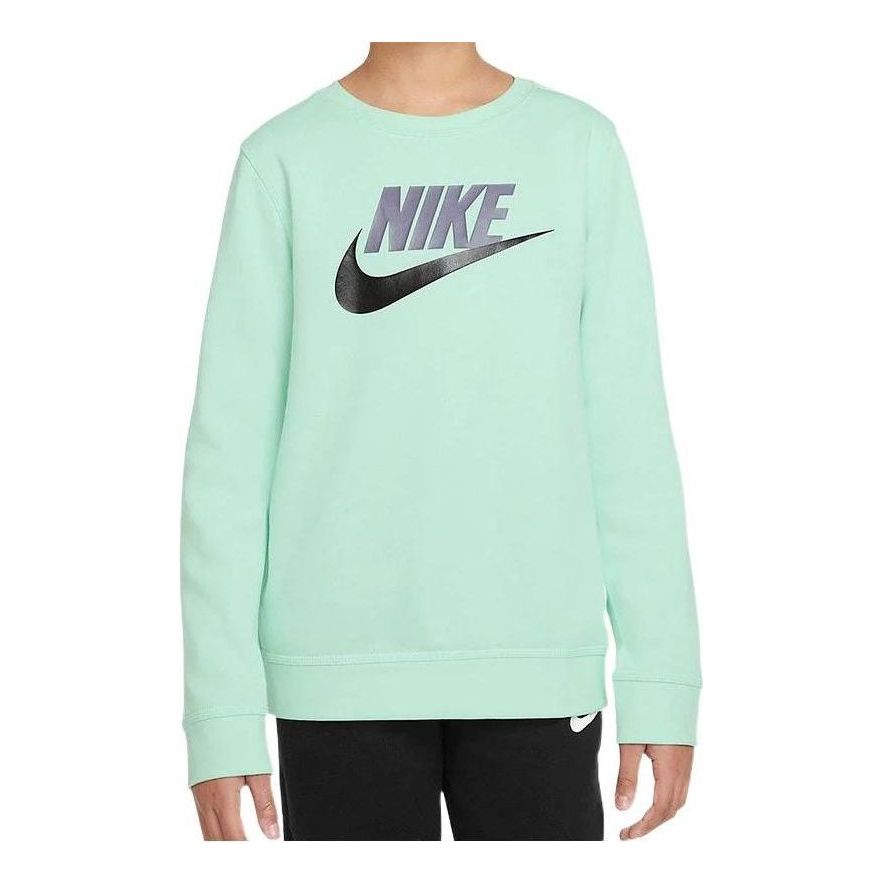 (GS) Nike B Sportswear Club HBR Crewneck 'Green Black' CV9297-379