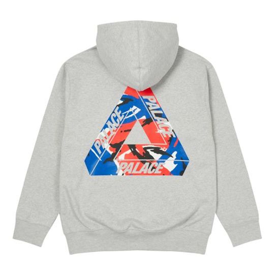 PALACE Back Logo Printing hooded Unisex Gray P19HD071