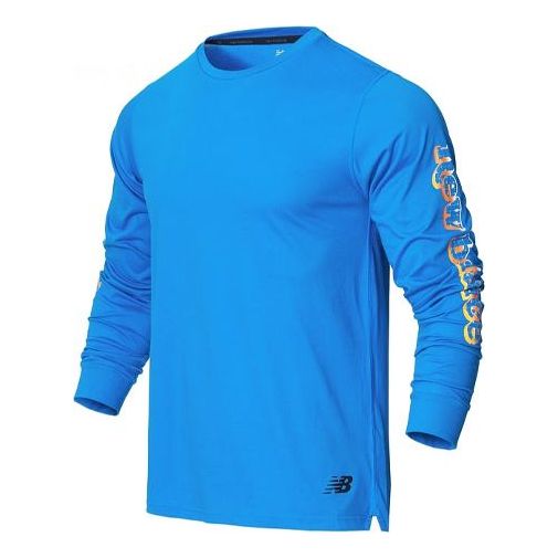 New Balance R.W.Tech Graphic Long Sleeve T-shirt Asia Sizing 'Serene Blue' MT21065-1