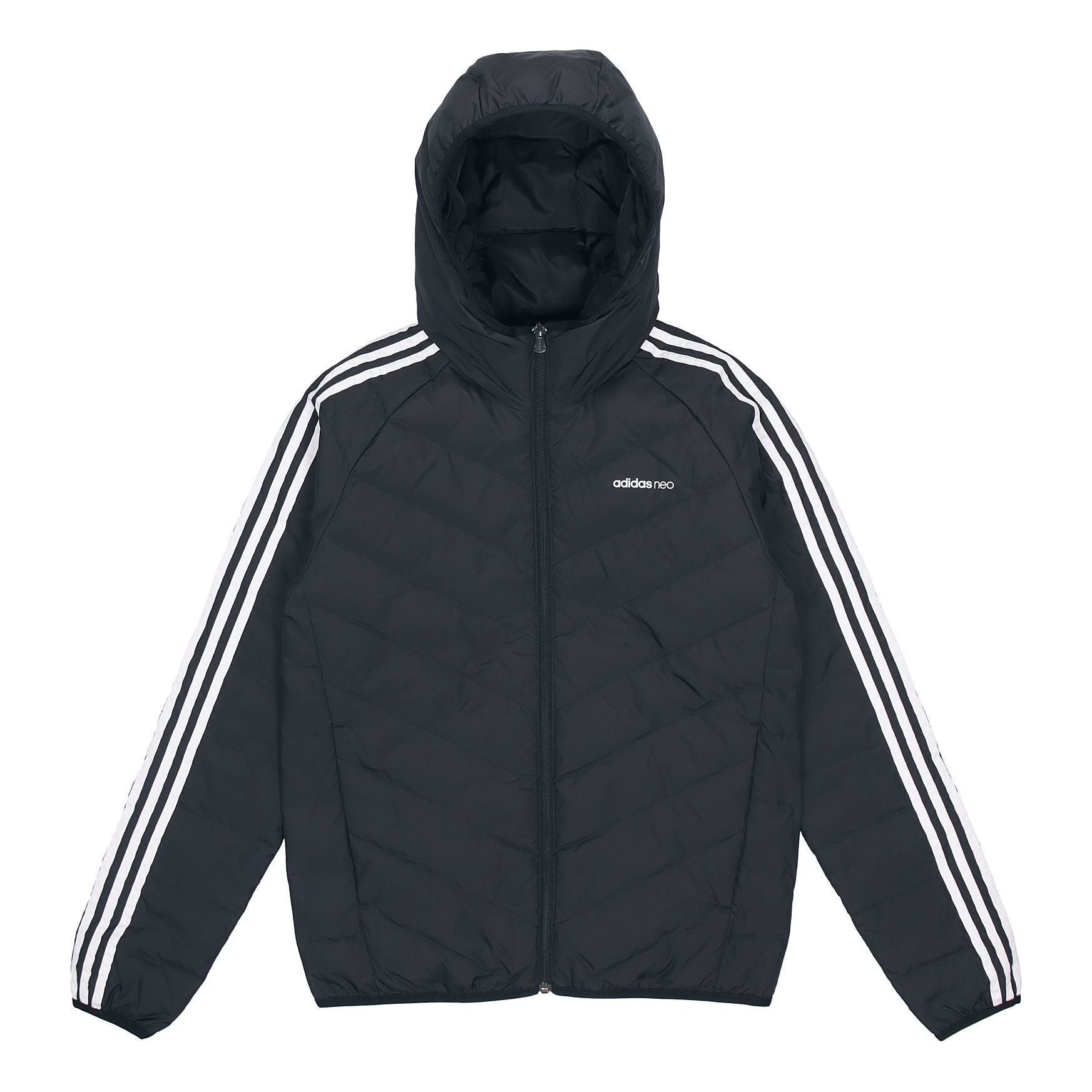 adidas neo M 3s Lw Down Jk Logo Printing Stay Warm hooded Sports Down Jacket Black H45252