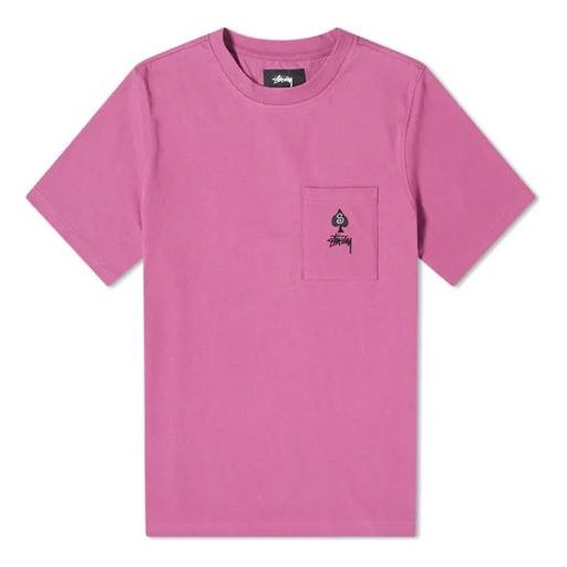Men's Stussy Logo Short Sleeve Purple 1140182