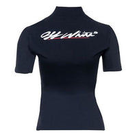(WMNS) Off-White SS21 Printing Logo Tops Short Sleeve Slim Fit Version Black OWVA009R21JER0011001