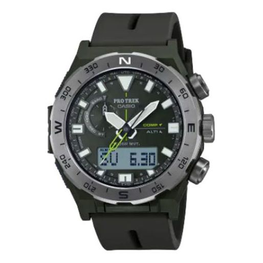 CASIO Waterproof Sports Shockproof Solar Powered Mens Black Analog/Digital Combo PRW-6800Y-3JF