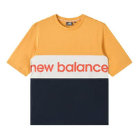 New Balance Logo Printed Colorblock Tee Asia Sizing 'Orange White Black' NE92S023-YW