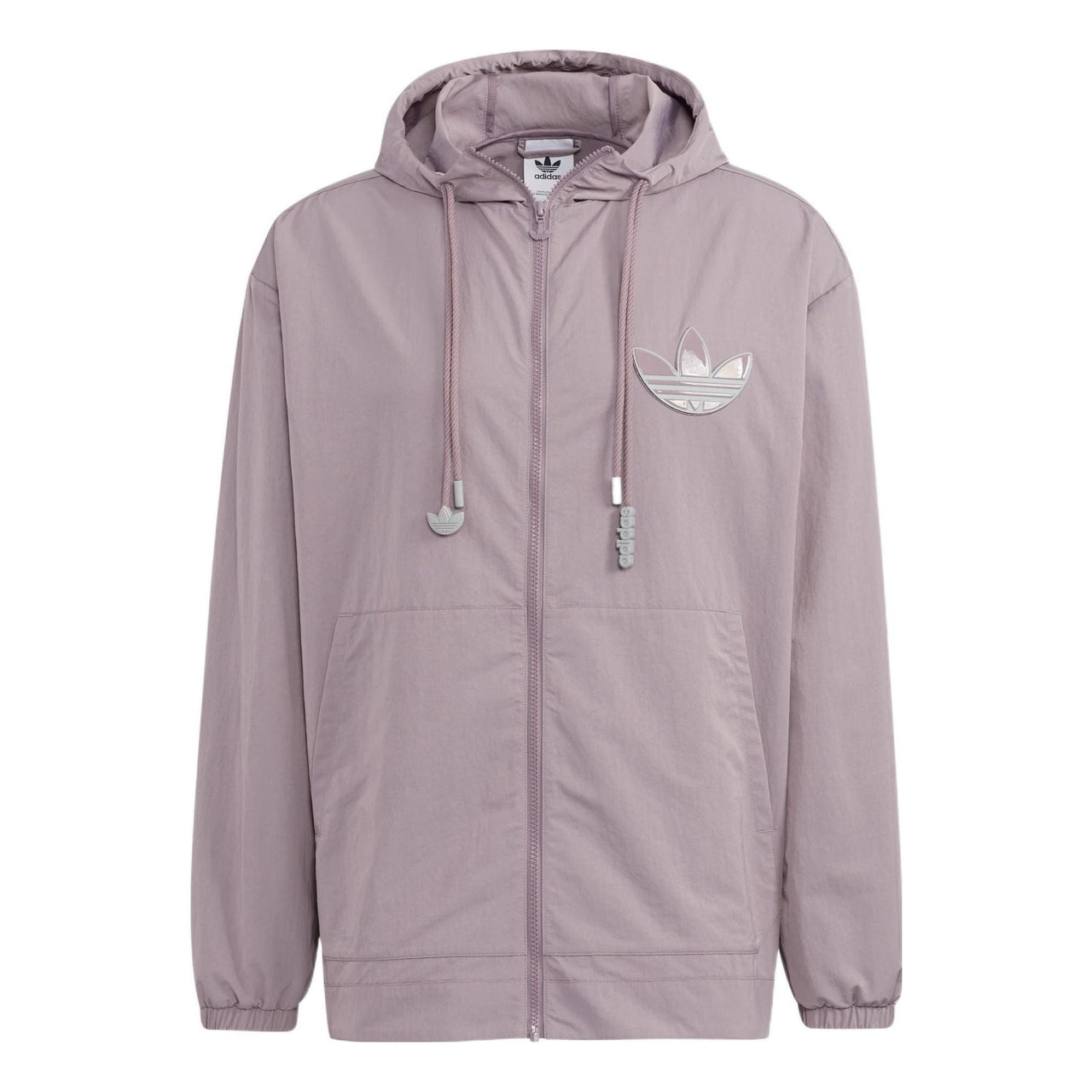 Men's adidas originals Back Logo Printing Pattern Drawstring Hooded Jacket Purple HS2020