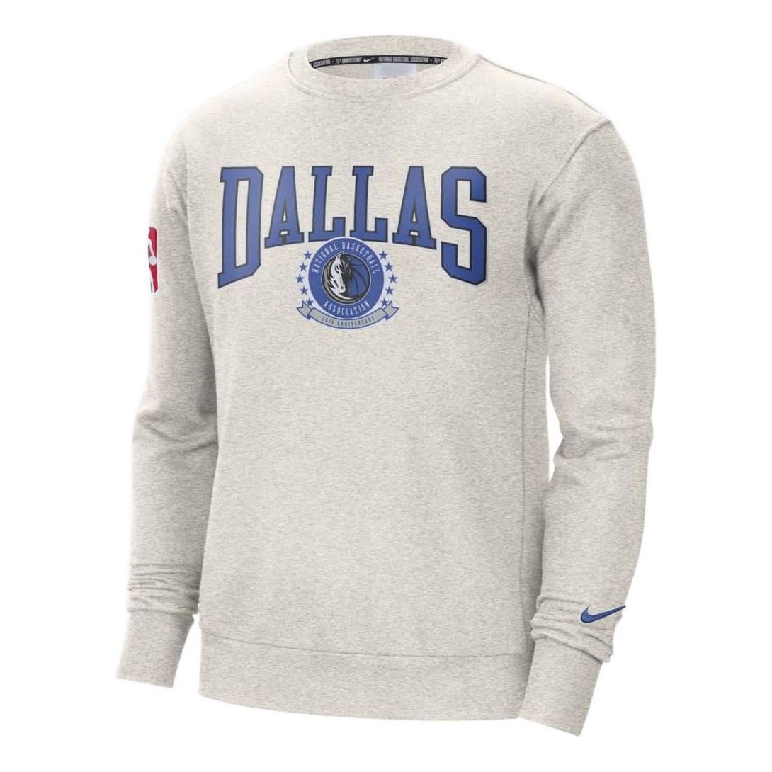 Men's Nike NBA Dallas Mavericks Alphabet Team Logo Printing Round Neck Casual Pullover Gray DN4910-051