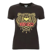KENZO Tiger Head Printing Logo Short Sleeve Black F952TS7214Y7-99