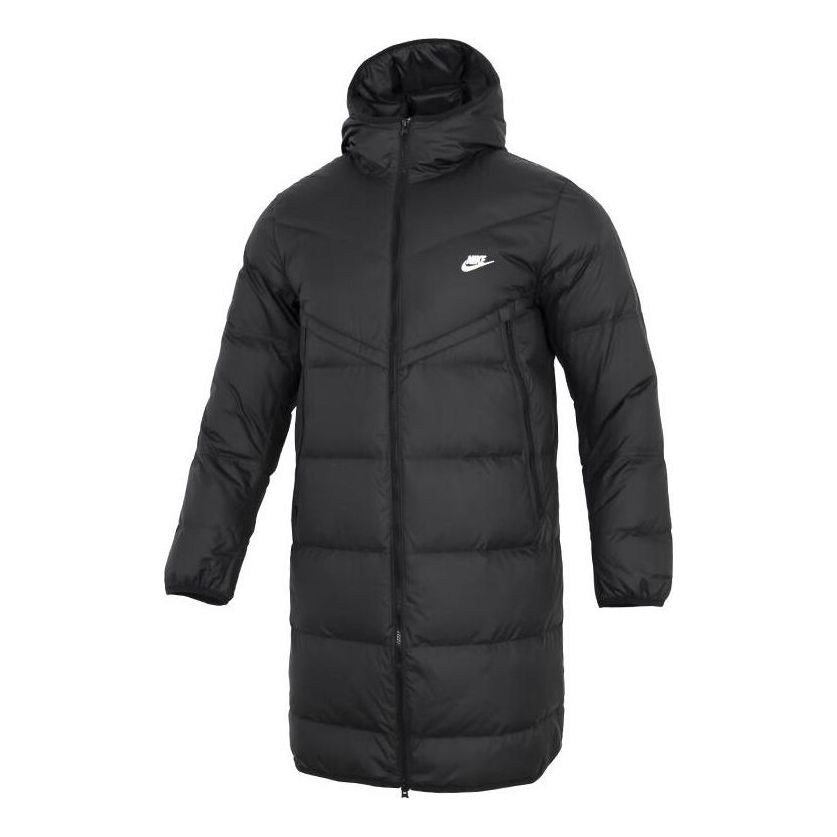 Nike Hooded Puffer Long Coat Asia Sizing 'Black' DV1134-010