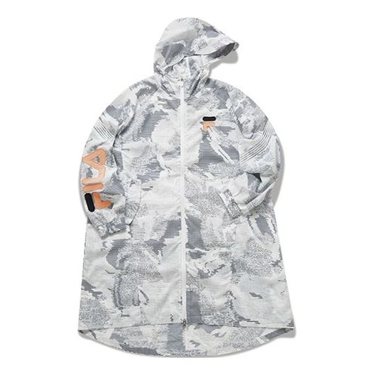 (WMNS) FILA FUSION Loose mid-length hooded Woven Jacket White T11W023701F-WT