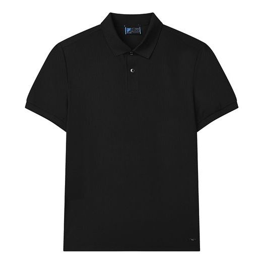 FILA Solid Color Sports Short Sleeve Polo Shirt Black F11M132112F-BK