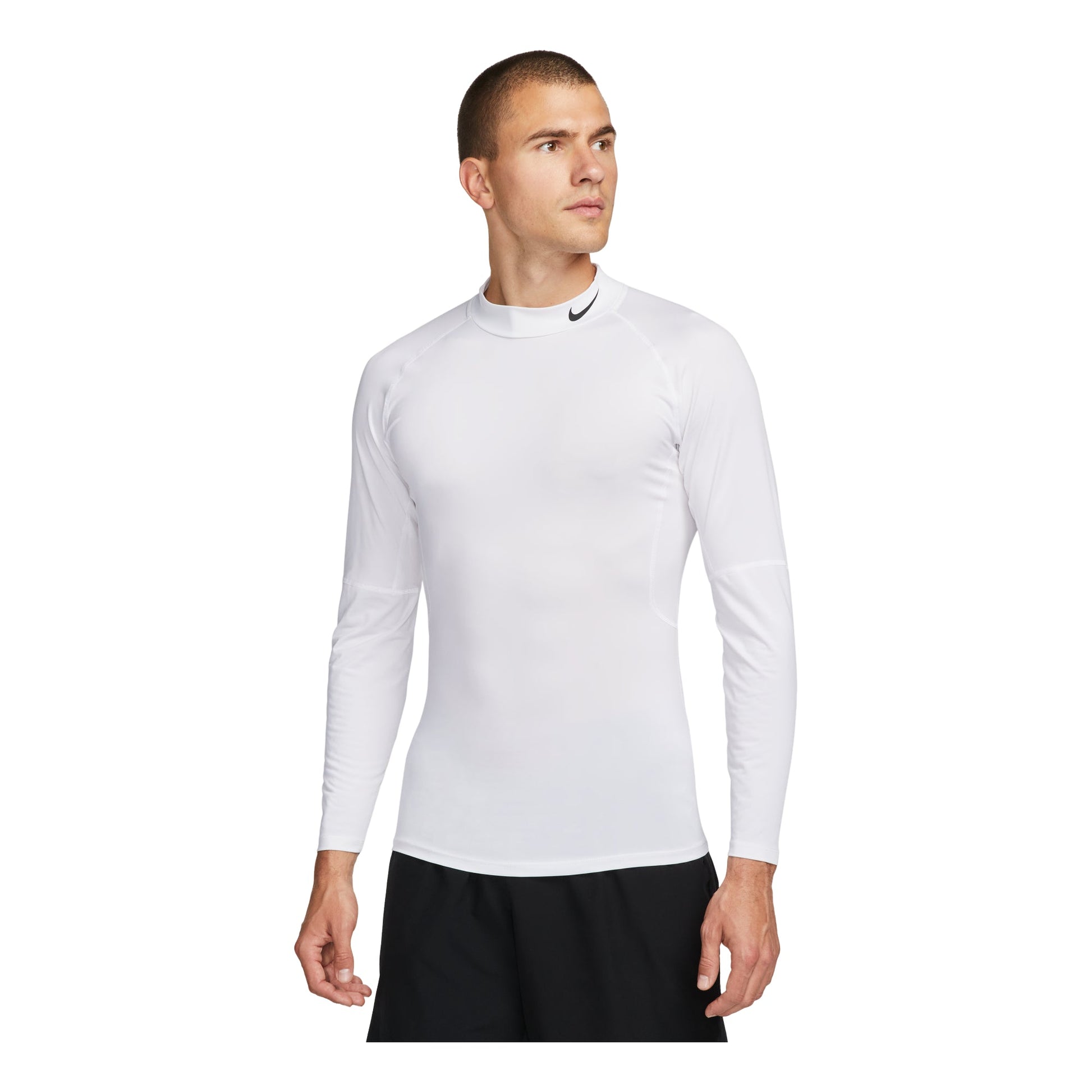Nike Pro Dri-FIT Fitness Mock-Neck Long T-Shirt 'White' FB7909-100