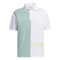 adidas neo Casual Splicing Colorblock Sports Short Sleeve Polo Shirt White GP4822