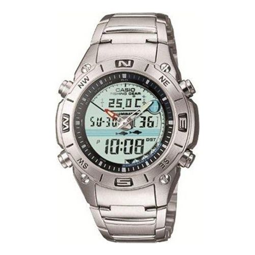 Men's CASIO Retro Classic Watch Mens Silver Analog/Digital Combo AMW-702D-7AVDF