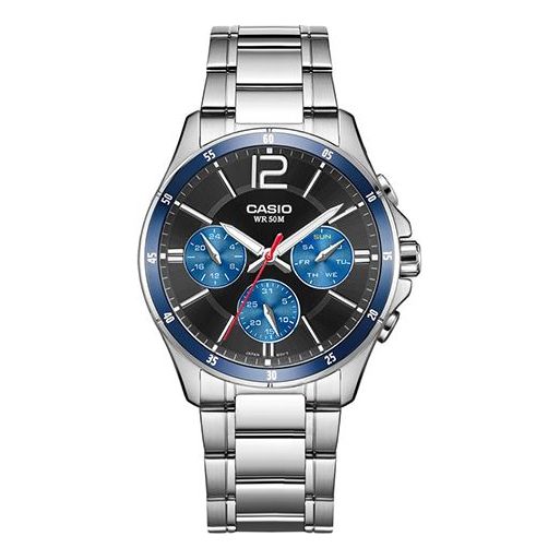 CASIO Quartz Waterproof Mens Silver Analog MTP-E307D-1A2021