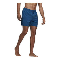 Men's adidas Logo Printing Swim Beach Shorts Blue DQ3012