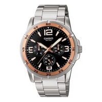 Men's CASIO Dress Stainless Steel Case Black Dial Quartz Movement 50m Waterproof Watch Analog Mens MTP-1299D-1AV