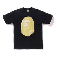 BAPE Glitter Big Ape Head Tee Black/Gold Pink Short Sleeve Unisex Black T-Shirt BAPE-SS18-058