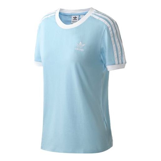 (WMNS) adidas originals 3 STR TEE Sports Short Sleeve Blue FM3322