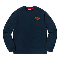 Supreme SS19 Chain Logo Crewneck Nayv Solid Color Pullover Unisex Navy Blue SUP-SS19-805