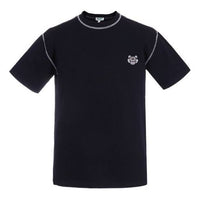Men's KENZO Tiger Head Embroidered Pattern Round Neck Short Sleeve Navy Blue FA5-5TS081-4BD-77B