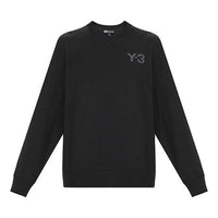 Men's Y-3 Logo Round Neck Loose Casual Black FJ0427