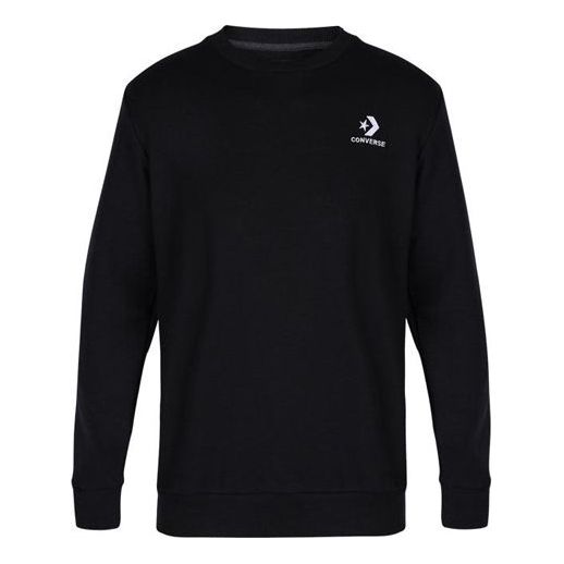 Men's Converse Chevron Emb Crew Alphabet Round Neck Pullover Black 10008927001