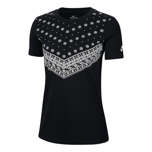 (WMNS) Nike Sportswear Athleisure Casual Sports Short Sleeve 'Black' CV8013-010