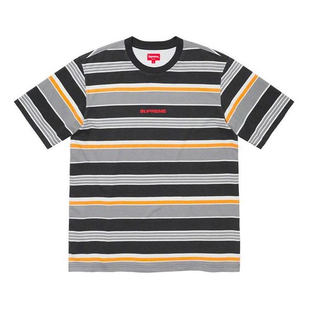 Supreme FW19 Week 1 Stripe S/S Top Short Sleeve Unisex Black SUP-FW19-208