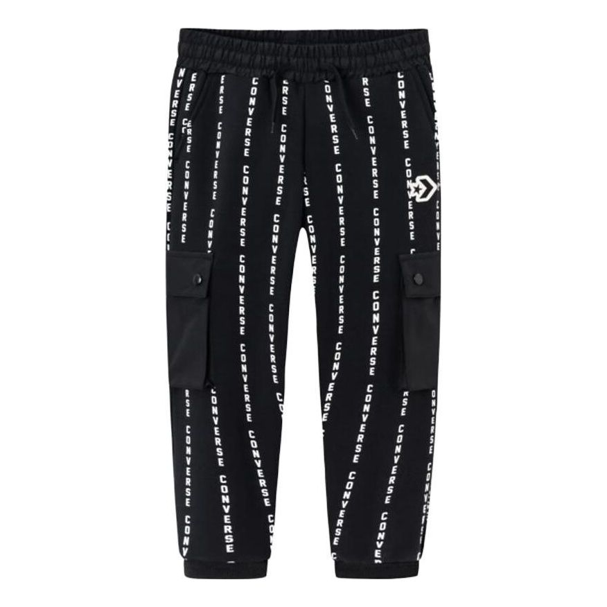 (GS) Converse Letter Logo Printed Knit Sports Pants Asia Sizing 'Black White' CV2342070PS-001