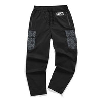 FILA FUSION x White Mountaineering Crossover Pocket Printing Loose Woven Sports Pants Black T11M127804F-BK