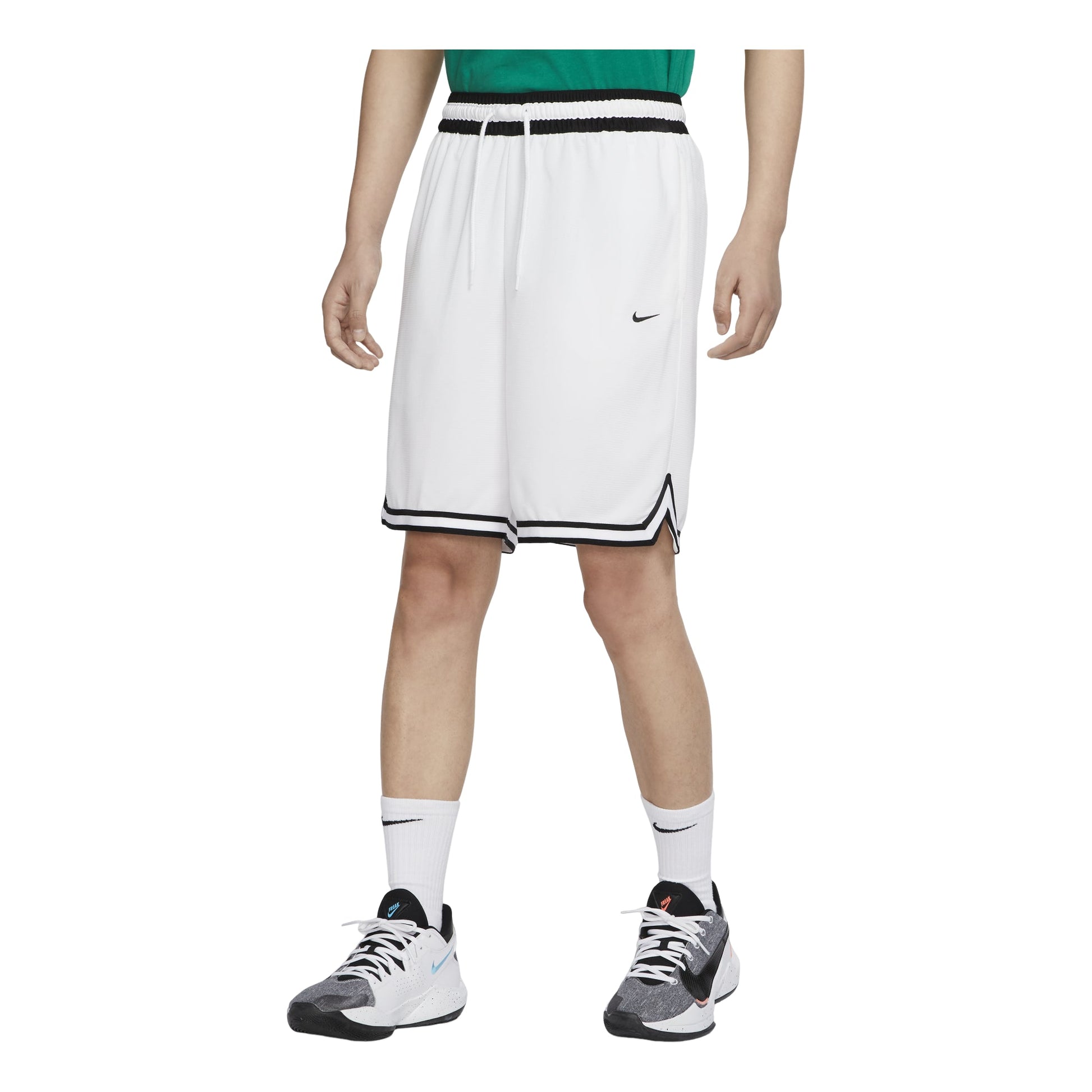 Nike Dri-Fit DNA Logo Printing Stripe Drawstring Lacing Sports Shorts White DH7161-100
