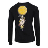 (WMNS) Nike Basketball Printing Sports Knit Round Neck Long Sleeves Black T-Shirt DN3055-010