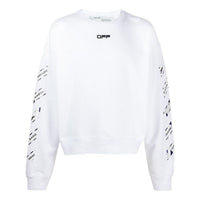 Men's Off-White SS22 Back Arrow Printing Round Neck Long Sleeves Loose Fit White OMBA035S20E300030188