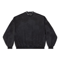 Balenciaga Pierced Round Sweatshirt Oversized 'Black Faded' 762718TPVD91055