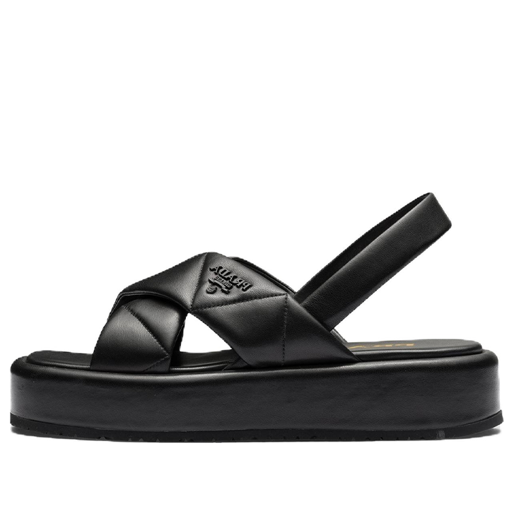 (WMNS) PRADA Quilted Leather Slingback Sandals 'Black' 1XZ749_038_F0002_F_035