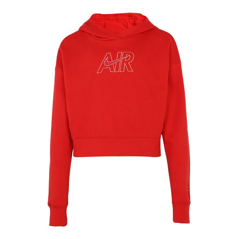 (GS) G Nike Sportswear Air FT CROP Hoodie University Red DM8372-657