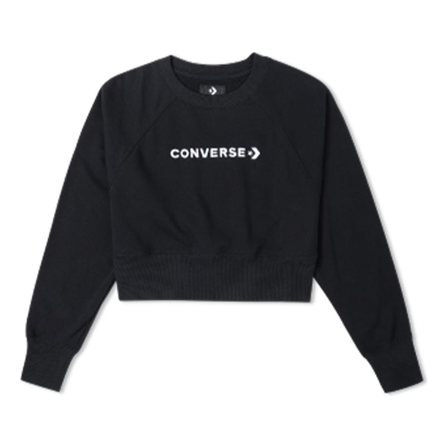 (WMNS) Converse Strip Wordmark Crew Asia Sizing 'Black' 10024731-001