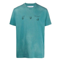Off-White logo Applique Short-sleeve Tee Men's Green OMAA027F20FAB0014310