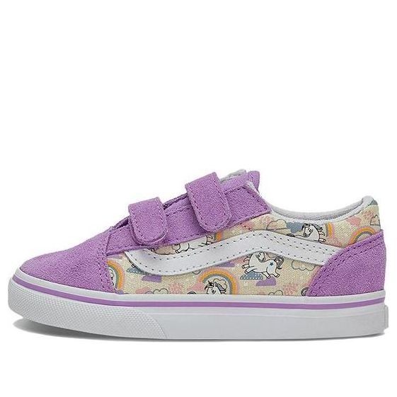 Vans Old Skool V Low Top Casual Skate Shoes Td Purple 'Pink White' VN0A4VJJBD9