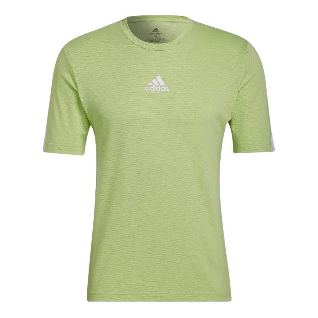 Men's adidas Alphabet Logo Printing Round Neck Pullover Short Sleeve Japanese Version Green T-Shirt HC4441
