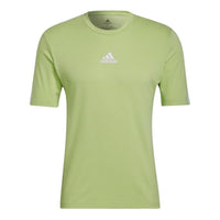 Men's adidas Alphabet Logo Printing Round Neck Pullover Short Sleeve Japanese Version Green T-Shirt HC4441